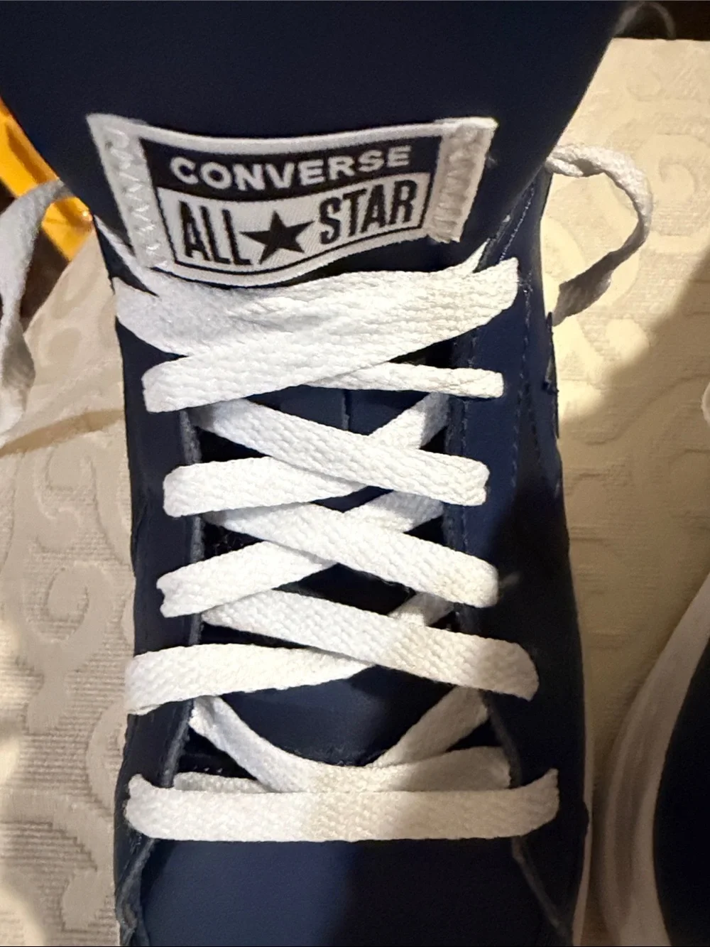Converse Men's Navy High-Top Sneakers with White Laces